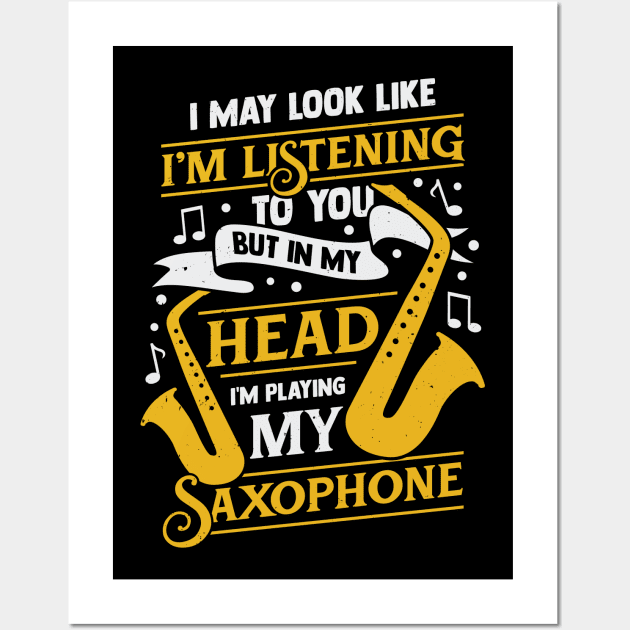 Saxophone Music Sax Player Saxophonist Gift Wall Art by Dolde08